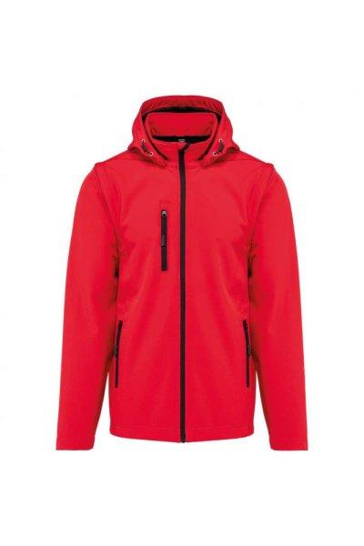 Uniszex levehető ujjú kapucnis softshell dzseki, Kariban KA422, Red-L