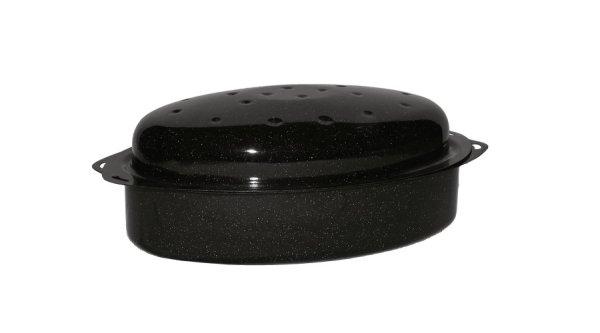 42 cm-es Bonyhádi zománcozott ovális pecsenyesütő