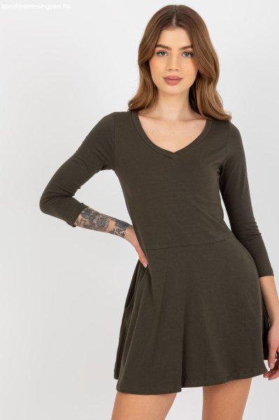 Rövid zsebes ruha 30911 khaki színű