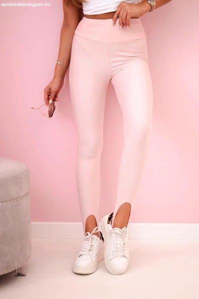 Leggings sarokrögzítéssel, magas derekú modell 45491 púderrózsaszín