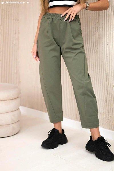 Zsebes nadrág 6527-1 modell, khaki színű
