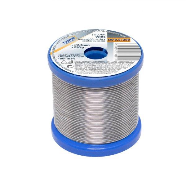 Home SW 0,5/250 forrasztóón, 0,5mm, 250g, európai gyártótól származó
kiváló minőségű forrasztóón, összetétel: SN/PB: 60/40%, gya