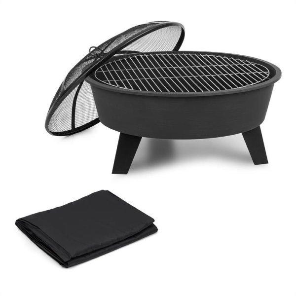 Blumfeldt Nolana, 2 az 1-ben, tűzrakóhely és grill, Ø73cm, Ø64 cm grill,
időjárásálló védőfedél, acél, fekete