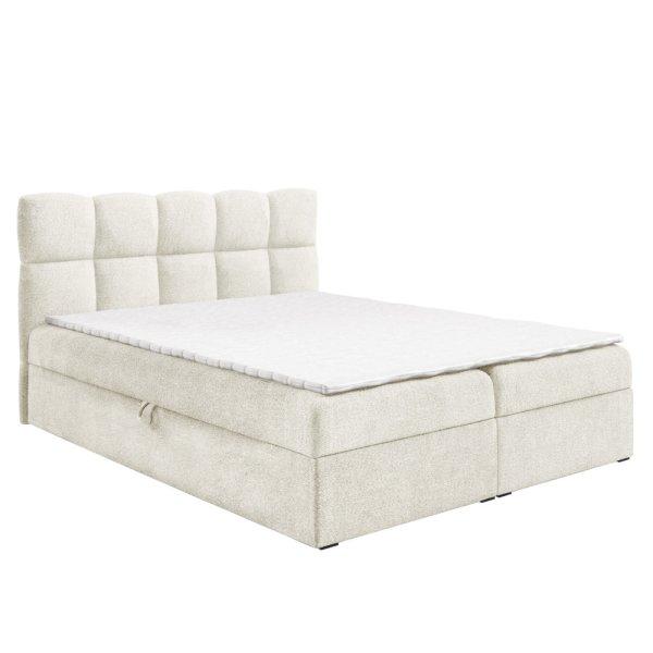 Boxspring ágy, 140x200, tejszínes, NEGRY