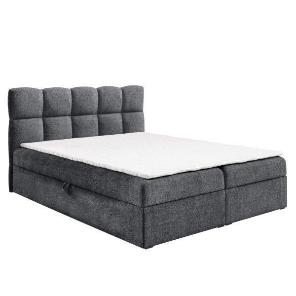 Boxspring ágy, 120x200, sötétszürke, NEGRY
