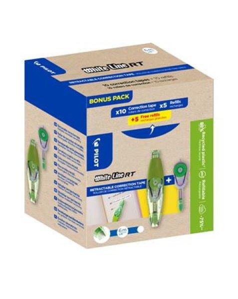 Hibajavító roller, 4 mm x 6 m, utántölthető, PILOT "Whiteline RT,
Bonus Pack", utántöltővel