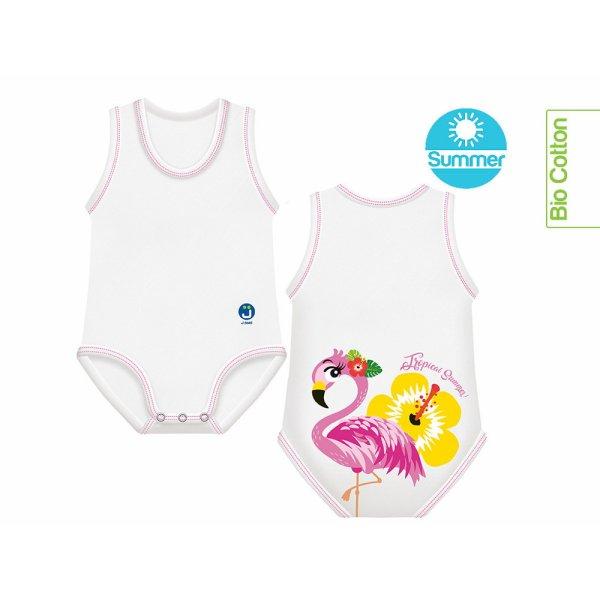J Bimbi kombidressz 0-36 hó biopamut Summer Tropical Flamingo 10863