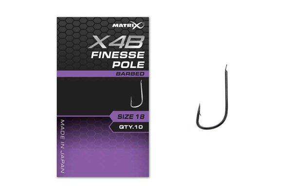 Fox Matrix X4B Finesse Pole 16 Barbed Hooks szakállas horog 10db (GHK214)