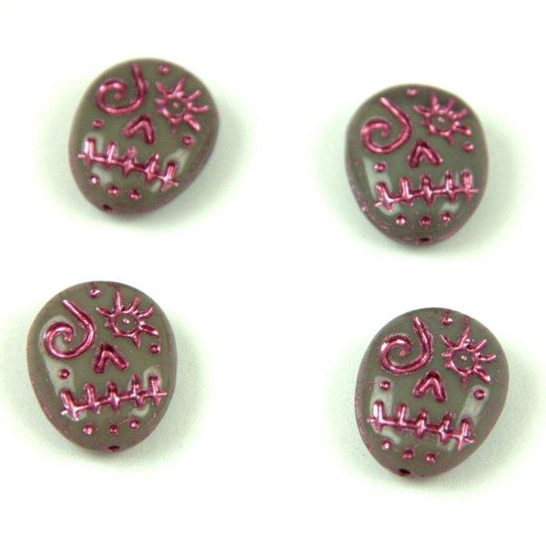43030-54321- Purple Fuchsia - Calavera - 16x13mm