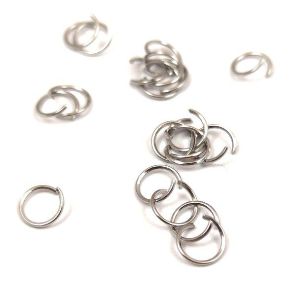 Szerelőkarika - rozsdamentes - platina színű - 5x0,7mm