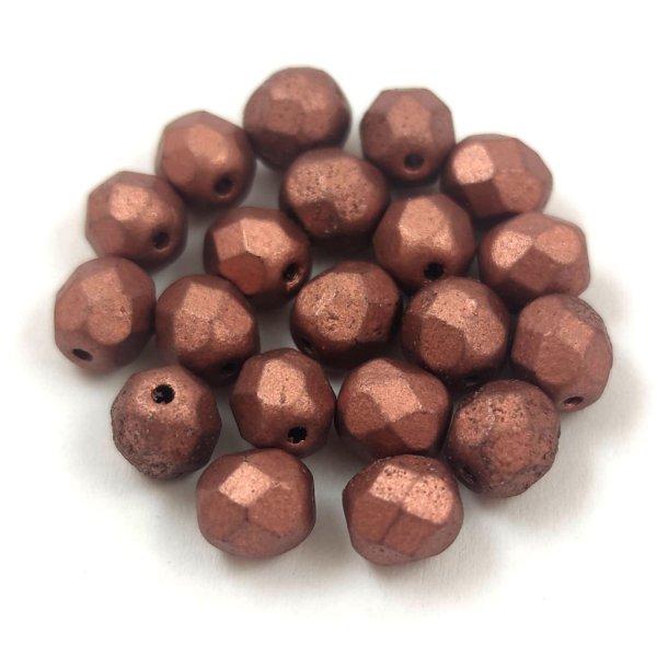 Cseh csiszolt golyó gyöngy - Matt Copper - 6mm