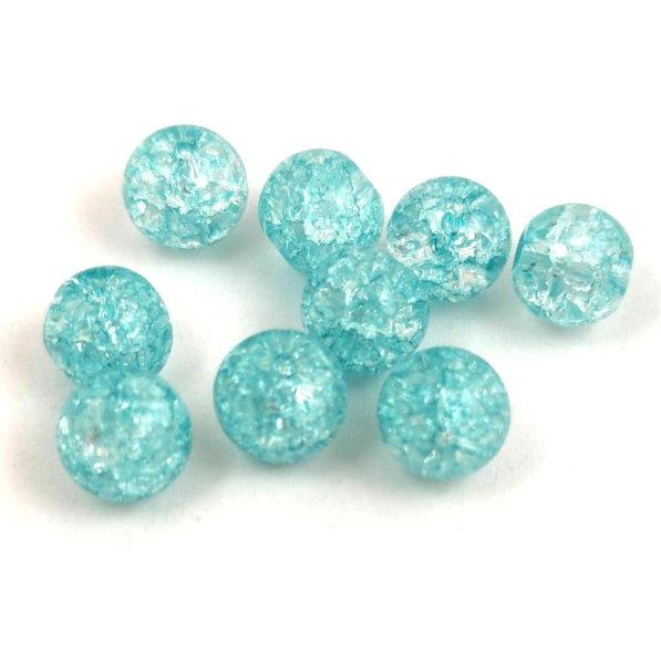 Roppantott üveg gyöngy - Turquoise Blue - 8mm