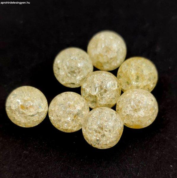 Roppantott üveg gyöngy - Yellow - 8mm