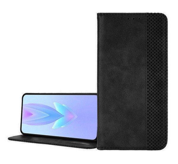 Tok álló, bőr hatású (FLIP, oldalra nyíló, asztali tartó, mozaik) FEKETE
Oppo Reno 13 F 5G