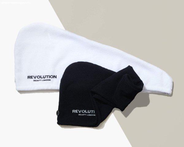 Revolution Haircare Elasztikus hajturbán (Microfibre Hair Wrap) Coral/White