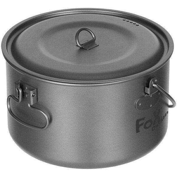 Fox Outdoor Fazék fedővel, kb. 1,95 L, titánium