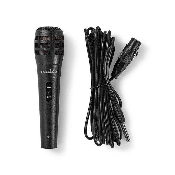 Nedis MPWD15BK dinamikus mikrofon, 5m levehető kábel, 80Hz-12kHz, 600 Omh,
75dB, utazó tok, integrált kapcsoló