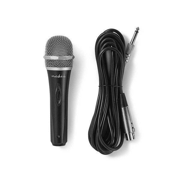 NEDIS MPWD50BK dinamikus mikrofon, 5m levehető kábel, 50Hz-15kHz, 600 Omh,
72dB, utazó tok, integrált kapcsoló, fekete
