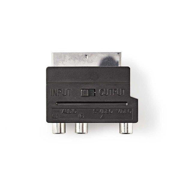 Nedis CVGP31902BK SCART adapter, SCART Férfi | S-Video nő / 3x RCA nő,
Nikkelezett, Kapcsolható, ABS, Fekete, 1 db