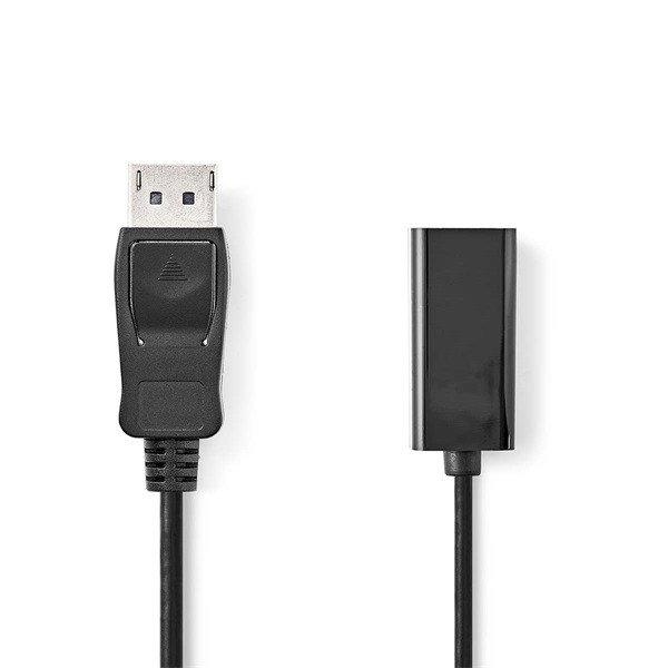 Nedis Display port dugó CCGB37150BK02, DisplayPort dugó HDMI kimenet 4K@30Hz
Nikkelezett 0,20 m Kerek PVC fekete