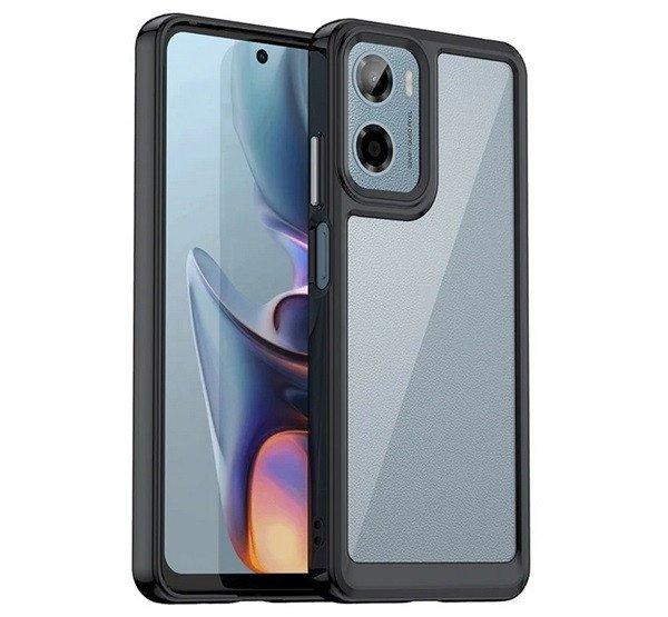 Szilikon telefonvédő (ütésállóság, átlátszó hátlap) FEKETE Motorola
Moto G05 (XT2523)