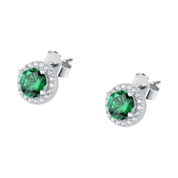 La Petite Story Elegáns ezüst fülbevaló zöld
cirkónium kövekkel Silver LPS01AWV03