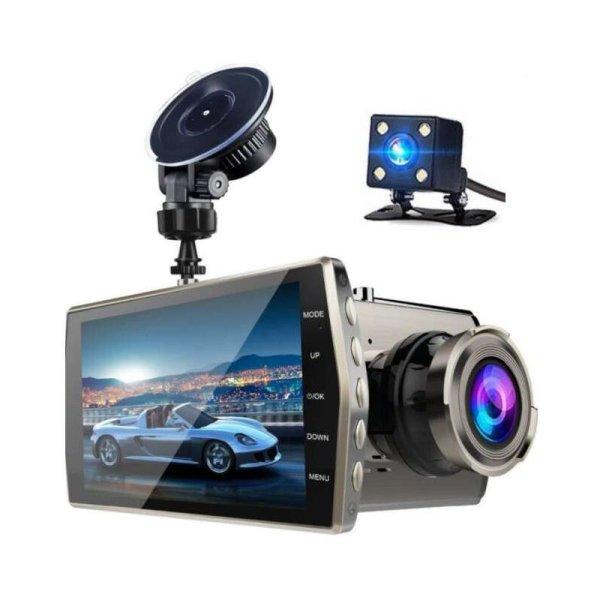 FullHD 1080P autós menetrögzítő kamera tolatókamerával, beépített
G-szenzor és LED fény