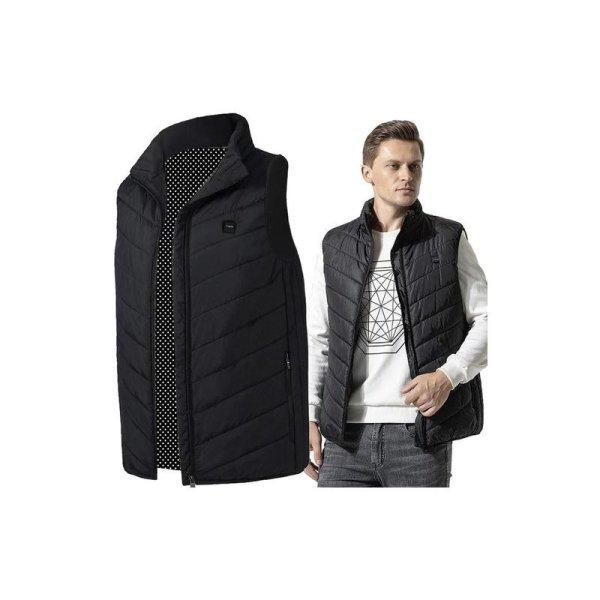 Fűthető mellény, unisex, L-es méretben, USB-n tölthető, 3 fűtési szint,
9 zónás, fekete színben