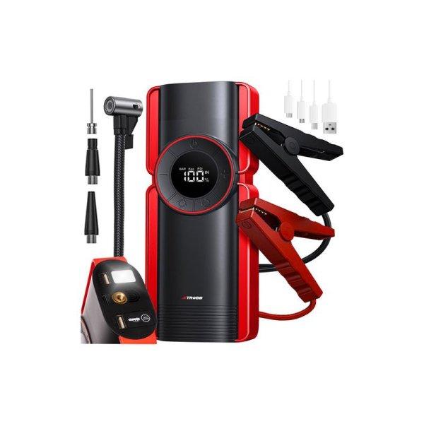 Power Bank Jump Starter indító funkcióval,10000 mAh, dízel és benzin
motorhoz is, kompresszor, 6in1