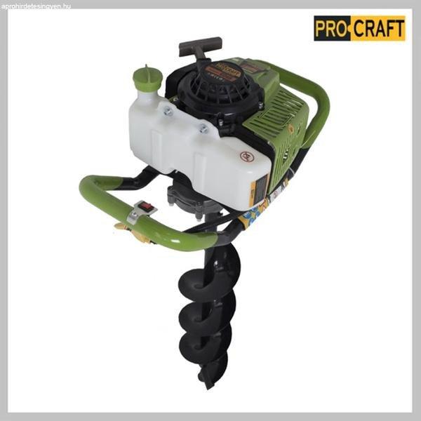 Pro-Craft Benzines Talajfúró, 3 LE, 9000 rpm GD68 1 db fúrószárral
