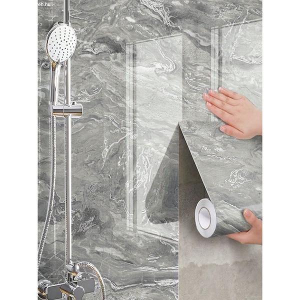 1 Tekercs Vízálló Márványmintás Tapéta, 45x100 cm, Ezüstszürke
35703384-ESZ2