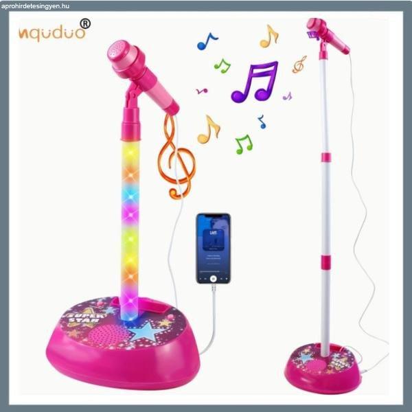 Gyerek karaoke mikrofon állvánnyal – 111 cm, világítással és
telefoncsatlakozással DR654320
