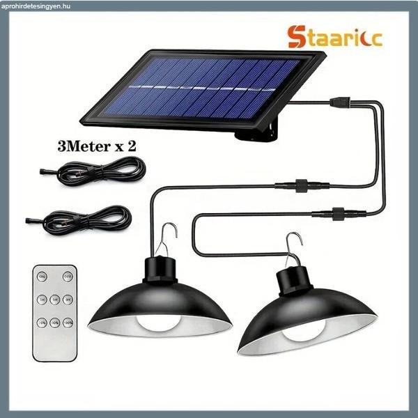STAARICC napelemes, távirányítós függőlámpa – 2 LED izzóval,
beltéri/kültéri használatra BH30988