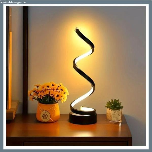 Modern Geometrikus Spirál Asztali Lámpa – 29,5 × 10 cm fekete ER314042B