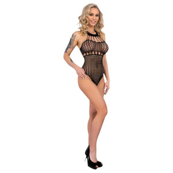 Livco Orvina - pöttyös, nyakpántos necc body - (fekete) - S-L