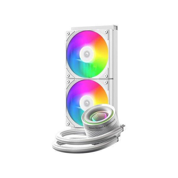 ID-Cooling CPU Water Cooler - FX240 INF WHITE (27.2dB; max. 98,54 m3/h; 2x12cm,
A-RGB, fehér)