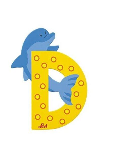 Sevi fa betűk - D - sárga Delfin