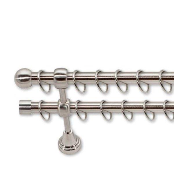 Landhouse 19mm karnis dupla inox Gömb véggel