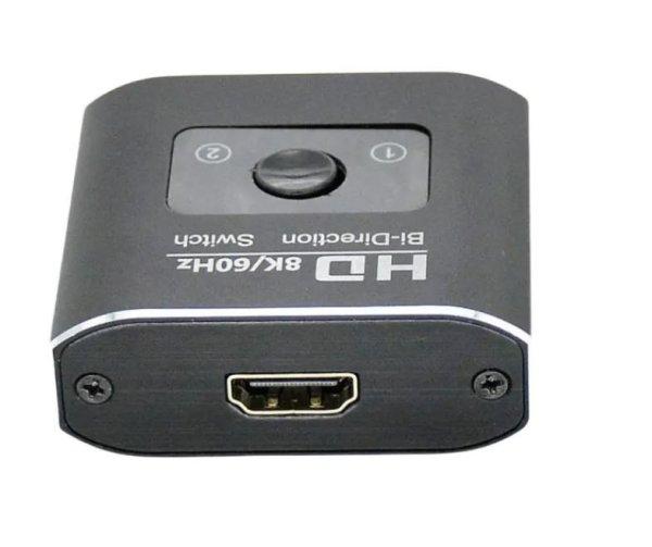 2 portos HDMI switch, bidirekcionális, passzív kétirányú 8K 60HZ kapcsoló