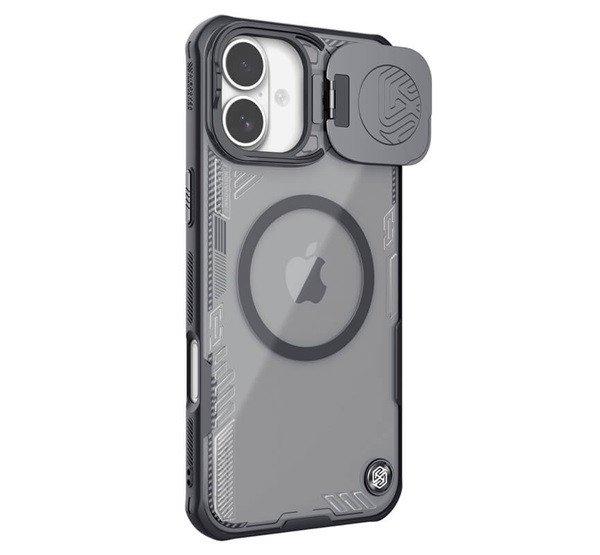 NILLKIN ICEBLADE PROP szilikon telefonvédő (ütésállóság, kameravédő,
kitámasztó, MagSafe) FEKETE Apple iPhone 16
