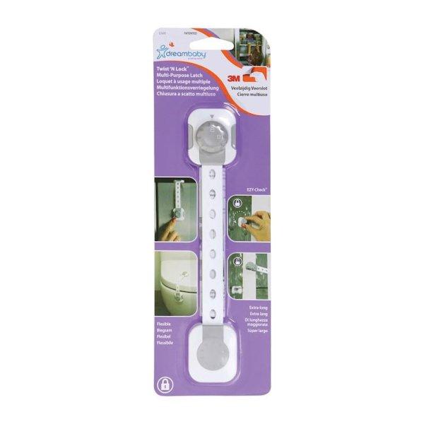 DREAMBABY Biztonsági zár univerzális TWIST 'N LOCK szürke/fehér