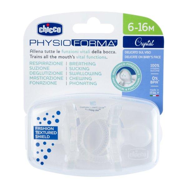 CHICCO Physio Luxe teljesen szilikon cumi 6-12m crystal 2 db
