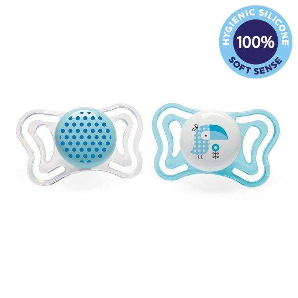 CHICCO Physio Light szilikon cumi 2-6h fiú - pöttyös/tukán 2 db