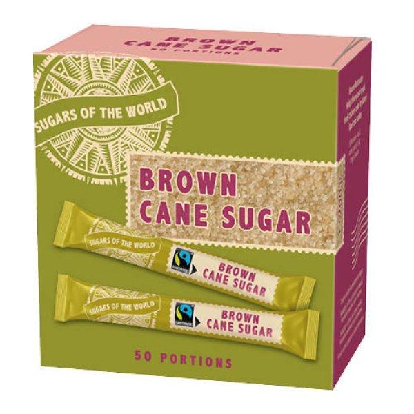 Nádcukor Sugars of the World, barna, egyadagos, 4 g/adag, 50 darab/doboz