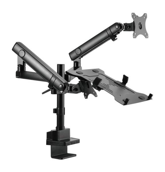 Gembird MA-DA3-02 Desk mounted adjustable monitor arm with notebook tray
(full-motion) 17"-32" Black