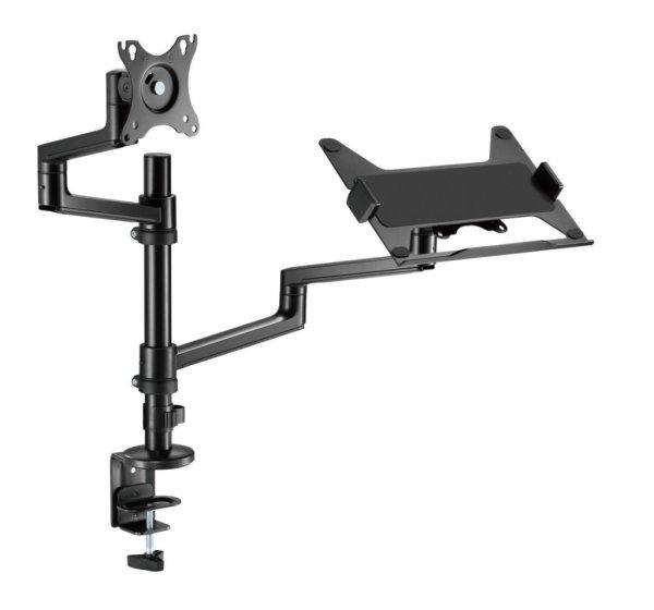 Gembird MA-DA-04 Desk mounted adjustable monitor arm with notebook tray
17"-32" Black