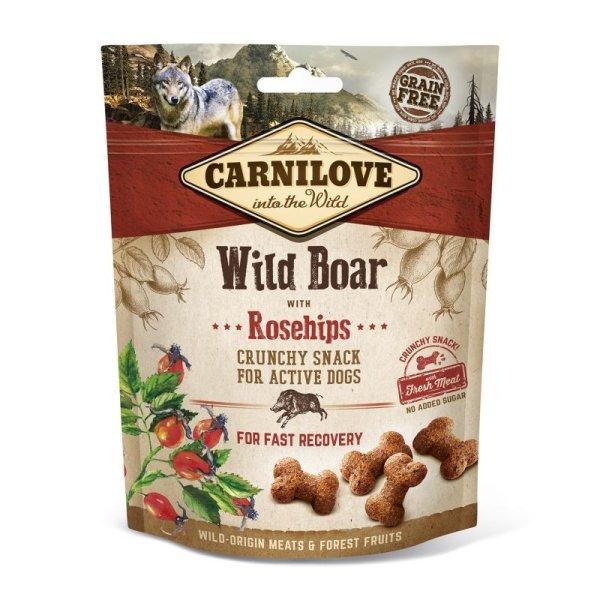 Carnilove Dog Jutalomfalat Crunchy Wild boar&rosehips - Vaddisznóhús
csipkebogyóval 200g