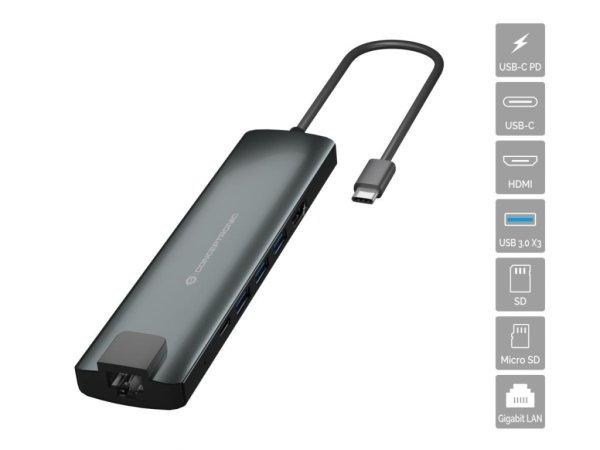 Conceptronic DONN06G 9in1 USB3.2 Gen 1 Docking Station Grey