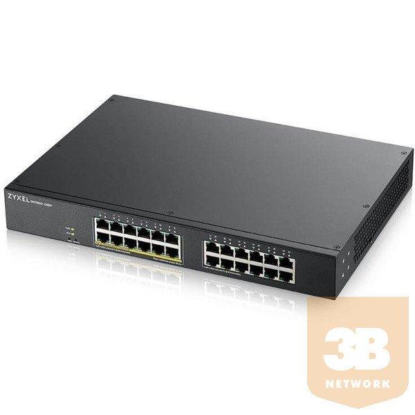 ZYXEL Switch 24x1000Mbps (12xPOE) Fémházas Menedzselhető Rackes,
GS1900-24EP-EU0101F