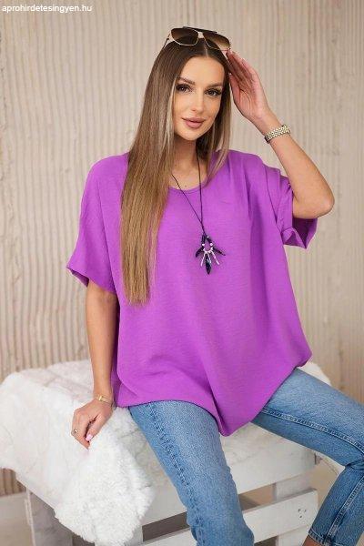 Oversize blúz IT-31 lila medálos modellel